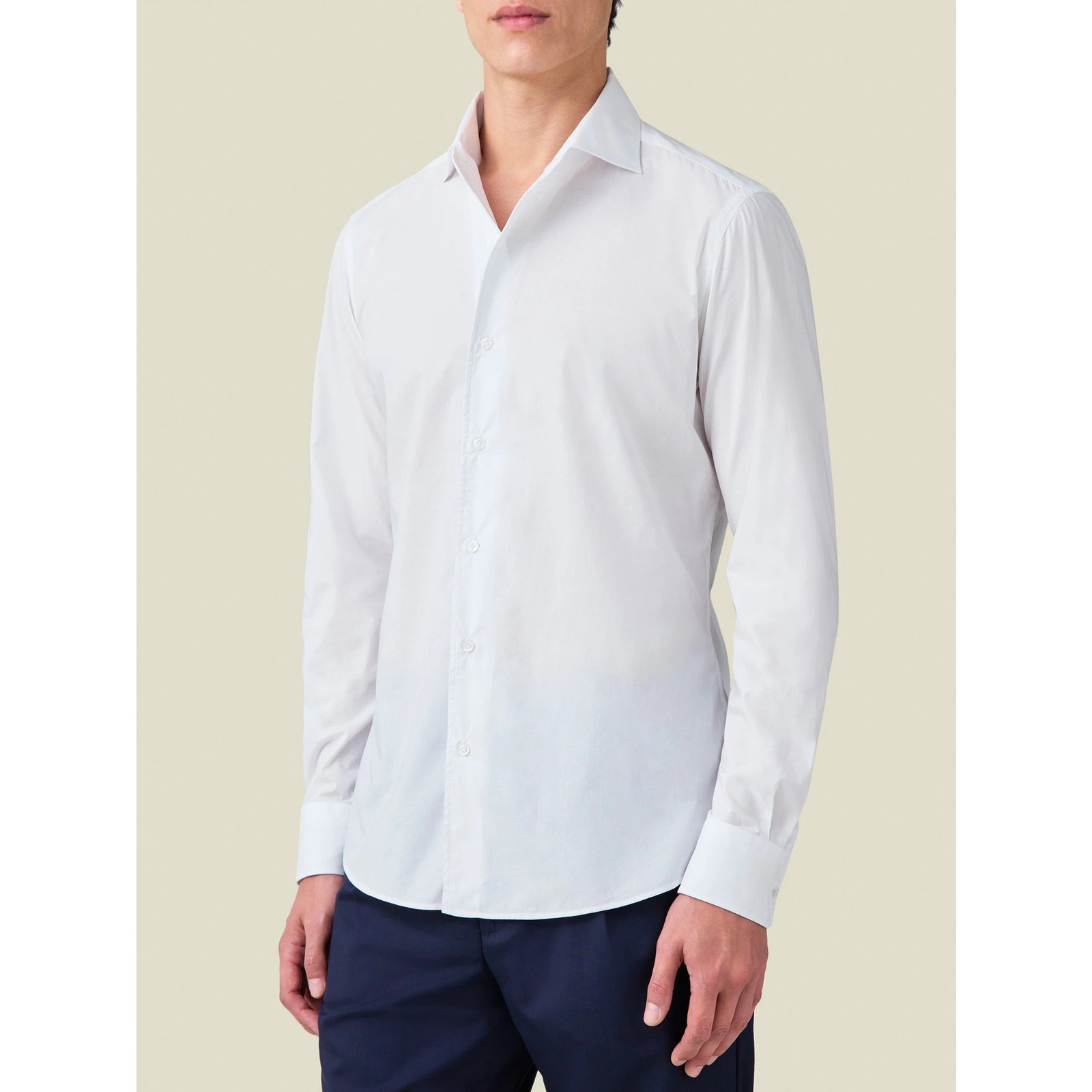 Luca Falconi Classic White Poplin Cotton Button Up Shirt Sz 15/38 Retail $225
